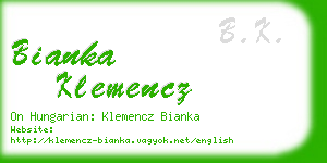 bianka klemencz business card